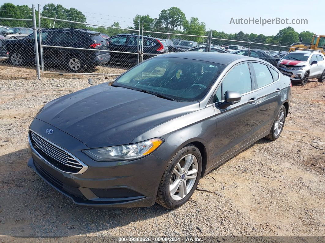 2018 Ford Fusion Se Gray vin: 3FA6P0H72JR143739