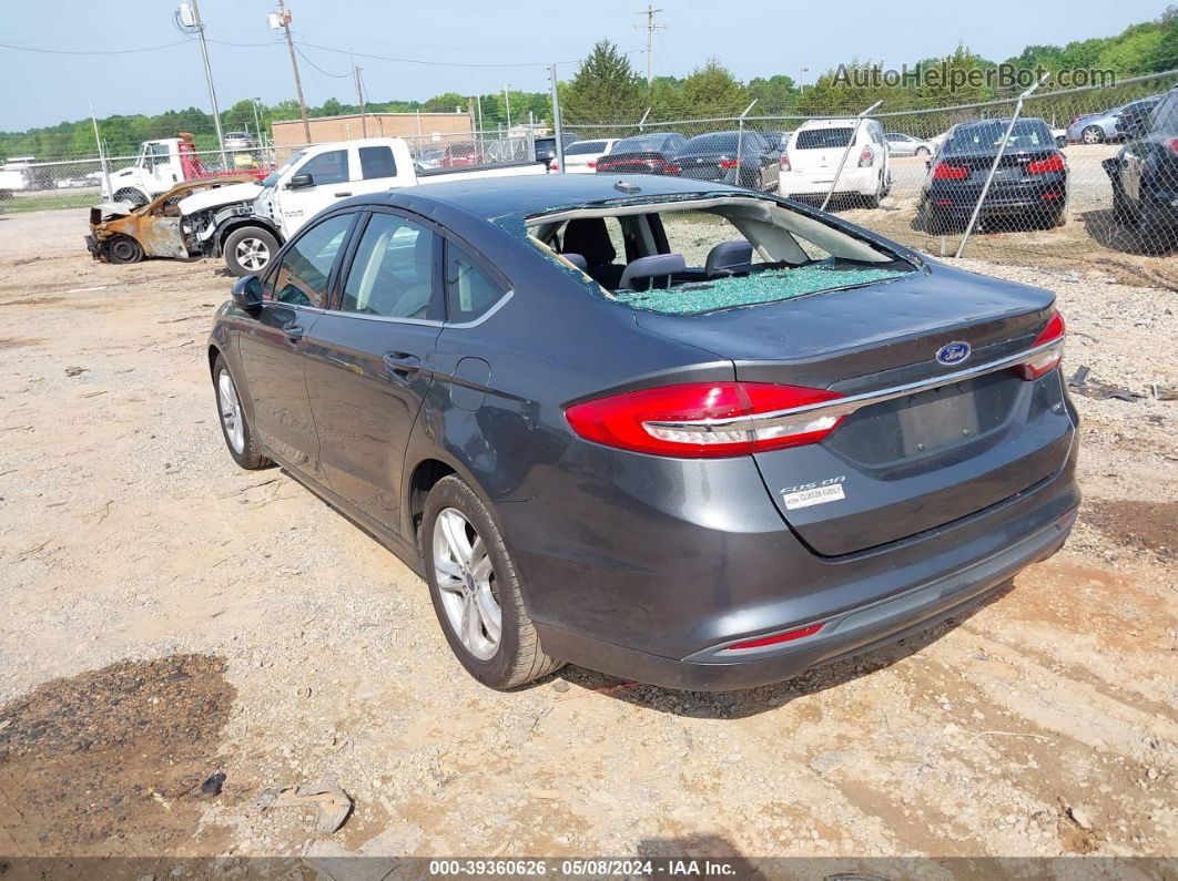 2018 Ford Fusion Se Gray vin: 3FA6P0H72JR143739