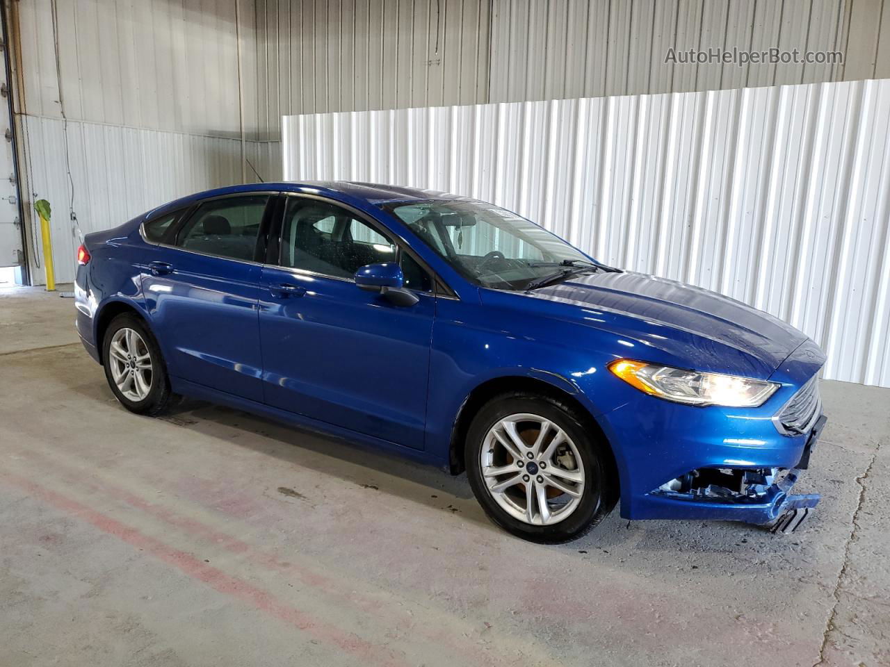 2018 Ford Fusion Se Blue vin: 3FA6P0H72JR175252