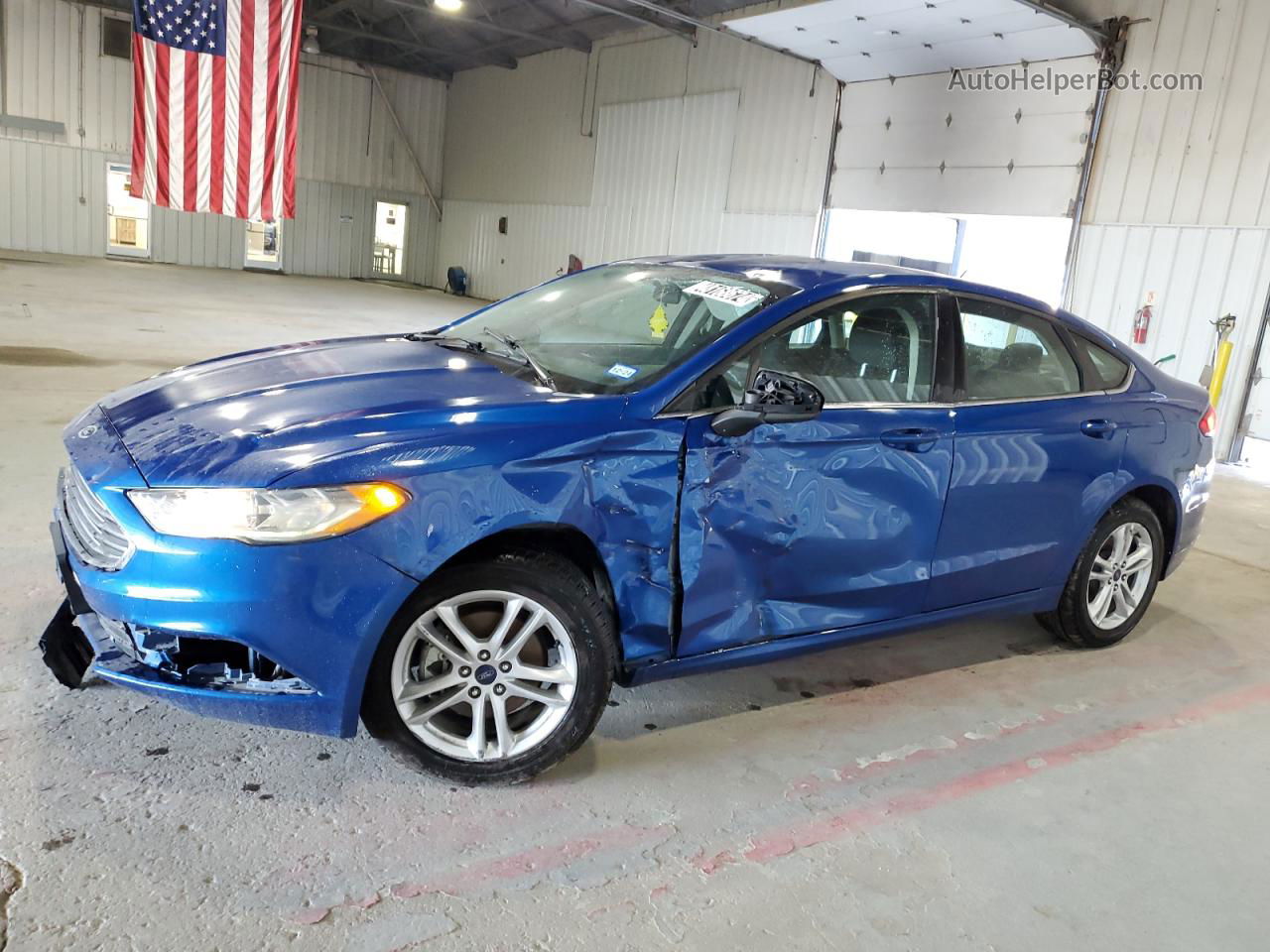 2018 Ford Fusion Se Blue vin: 3FA6P0H72JR175252