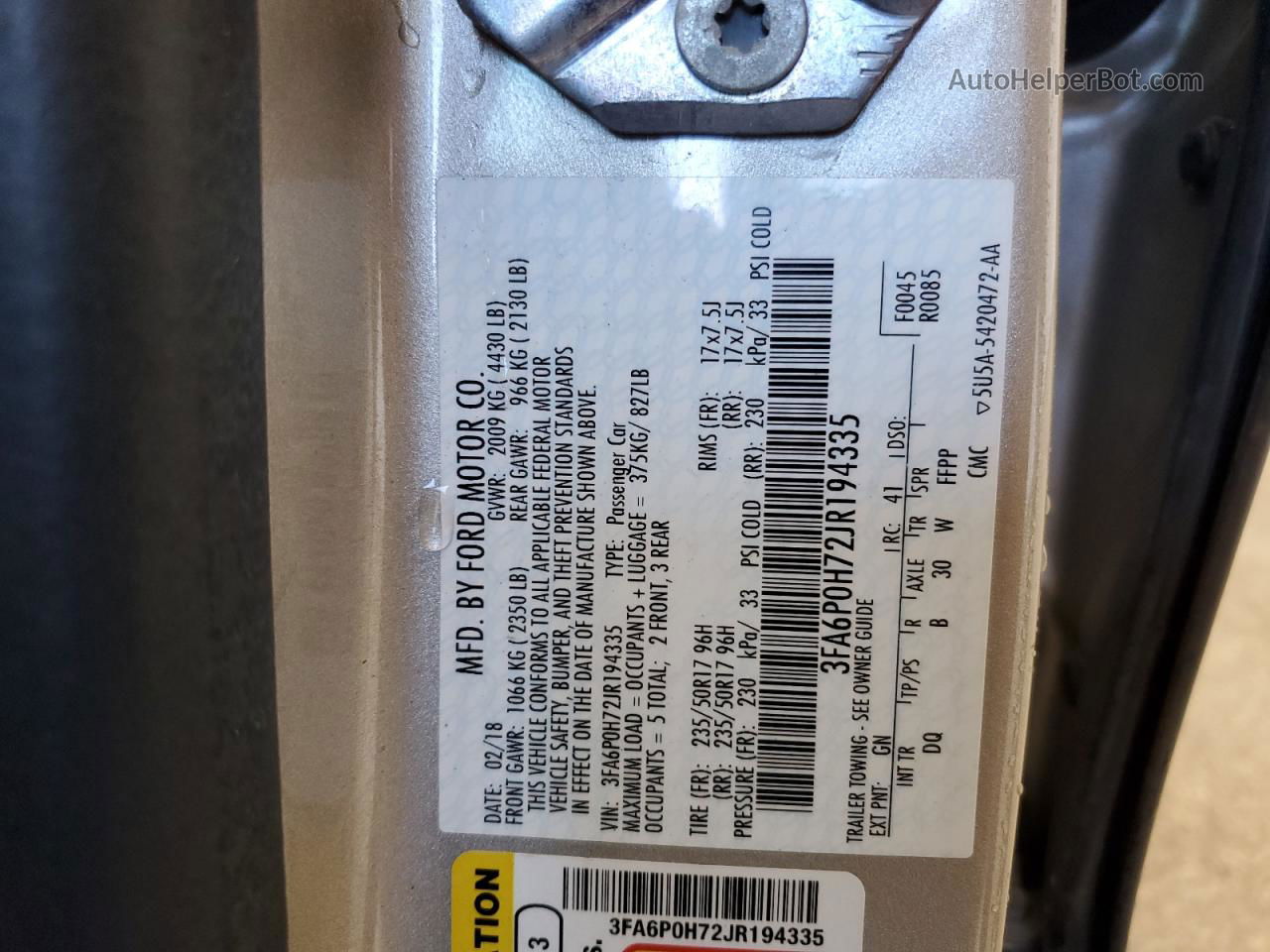 2018 Ford Fusion Se Золотой vin: 3FA6P0H72JR194335