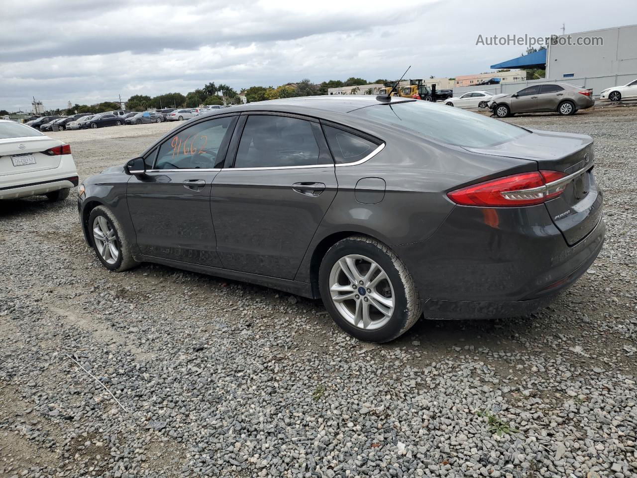 2018 Ford Fusion Se Gray vin: 3FA6P0H72JR194738