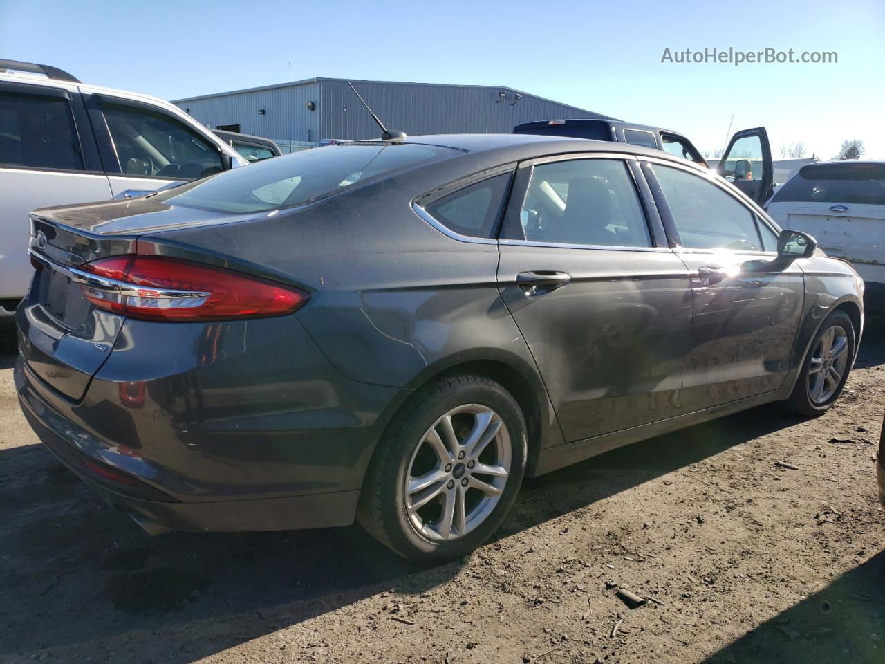 2018 Ford Fusion Se Gray vin: 3FA6P0H72JR212526