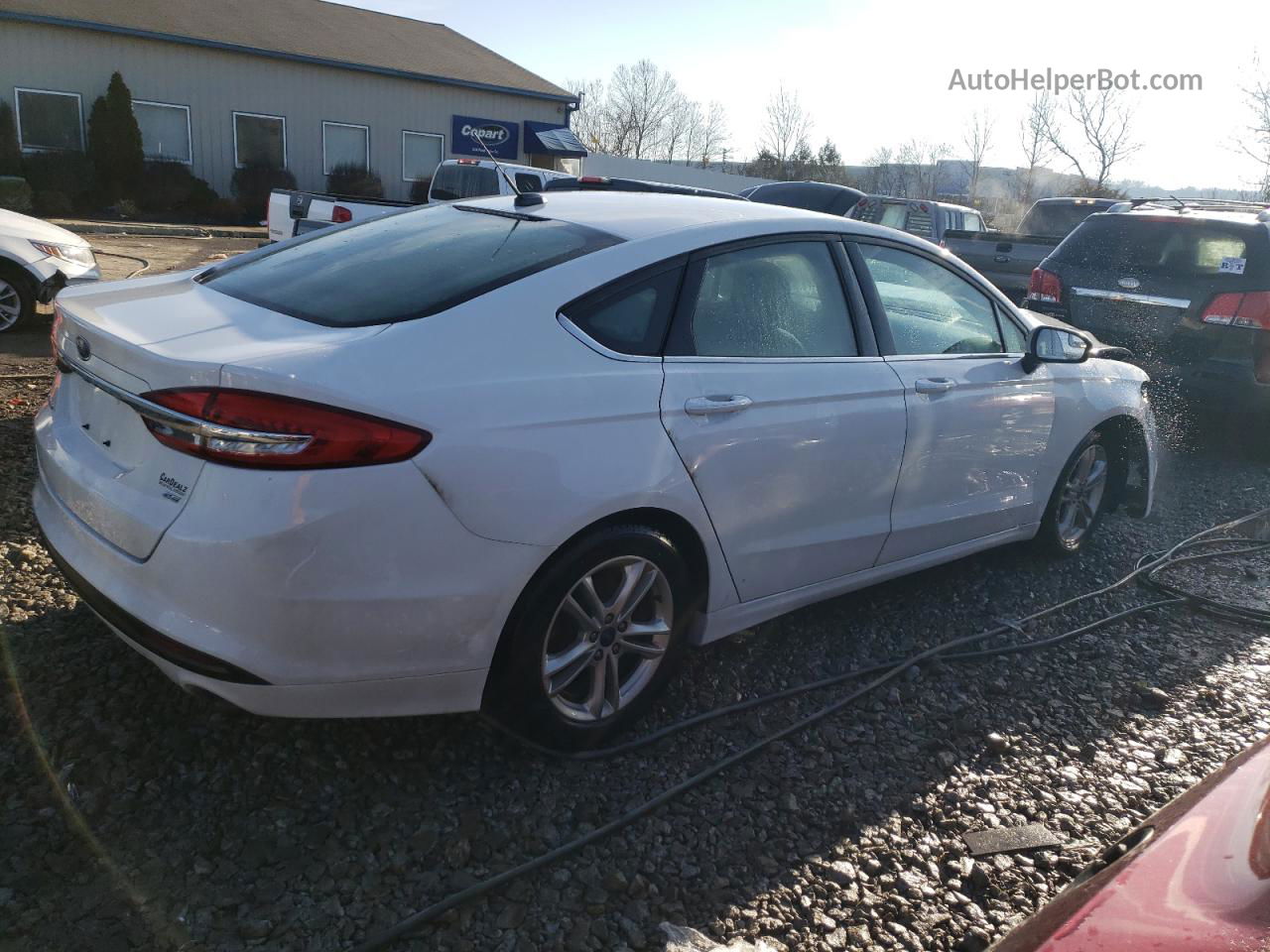 2018 Ford Fusion Se White vin: 3FA6P0H72JR227219