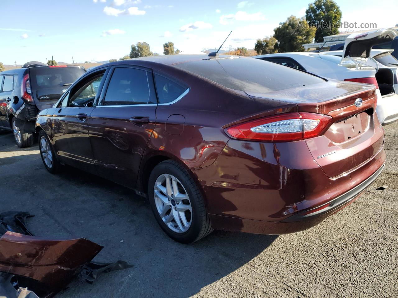 2016 Ford Fusion Se Burgundy vin: 3FA6P0H73GR264451