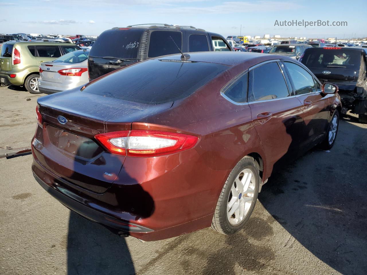 2016 Ford Fusion Se Burgundy vin: 3FA6P0H73GR264451