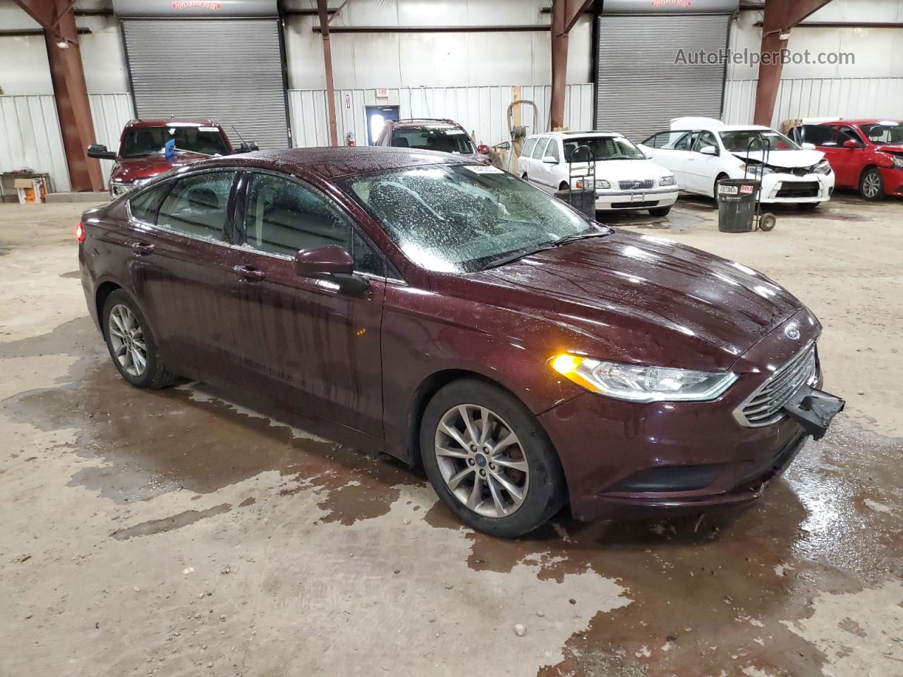 2017 Ford Fusion Se Темно-бордовый vin: 3FA6P0H73HR103888