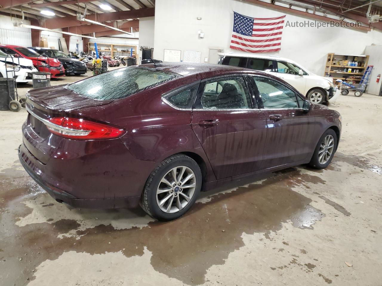 2017 Ford Fusion Se Maroon vin: 3FA6P0H73HR103888