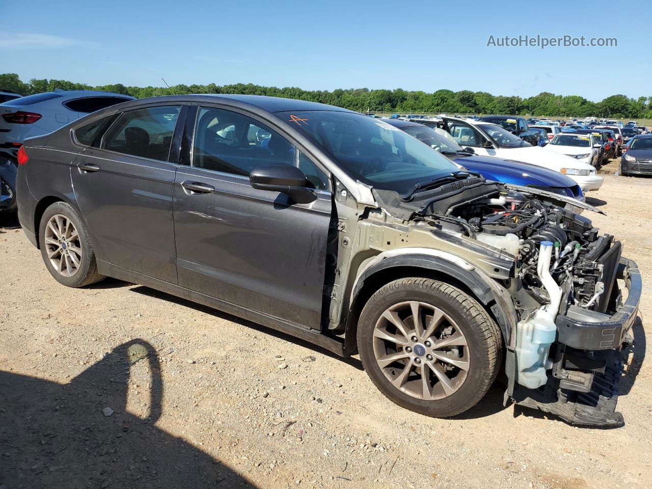 2017 Ford Fusion Se Gray vin: 3FA6P0H73HR125664