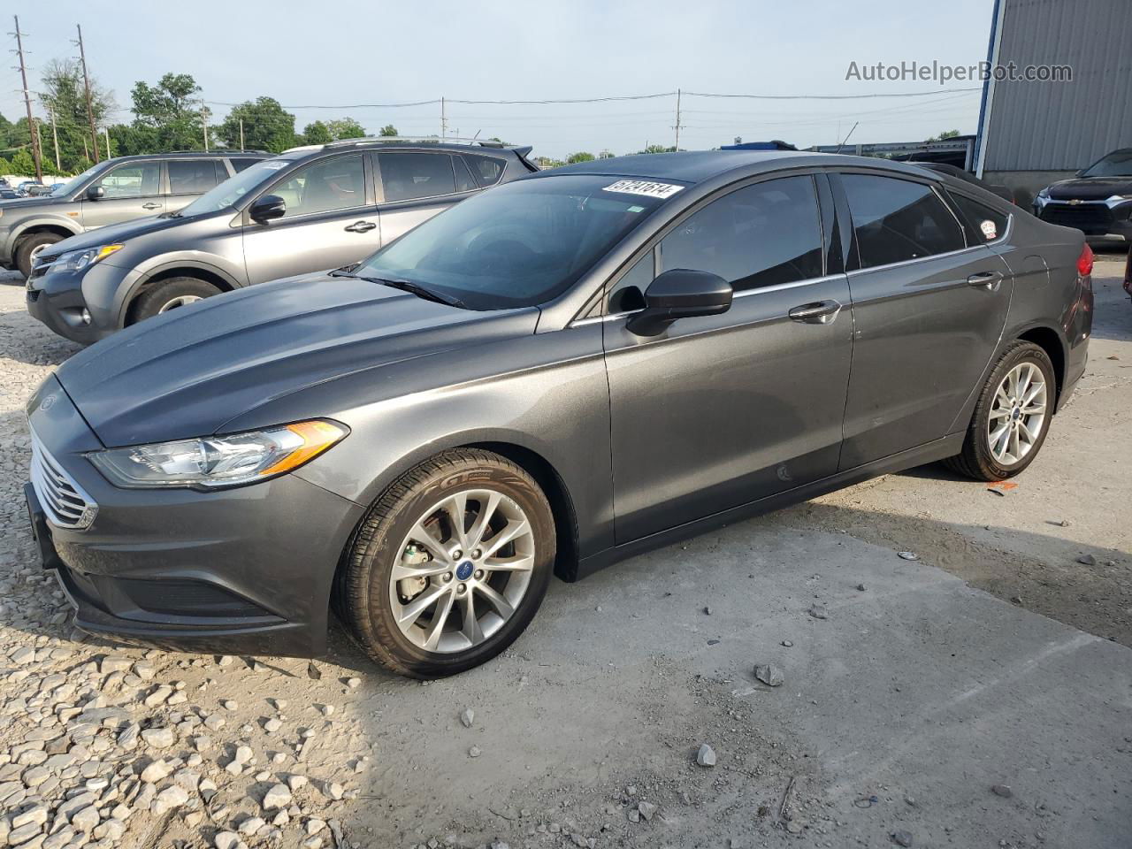 2017 Ford Fusion Se Gray vin: 3FA6P0H73HR221357