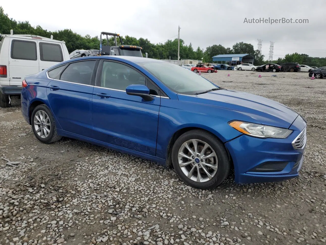 2017 Ford Fusion Se Синий vin: 3FA6P0H73HR316727