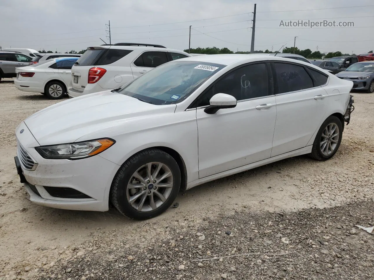 2017 Ford Fusion Se White vin: 3FA6P0H73HR349792