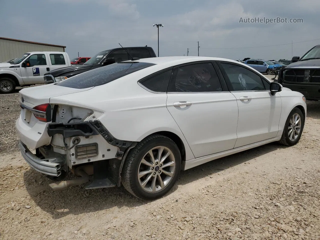 2017 Ford Fusion Se White vin: 3FA6P0H73HR349792