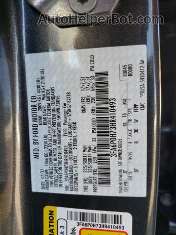 2017 Ford Fusion Se Gray vin: 3FA6P0H73HR410493