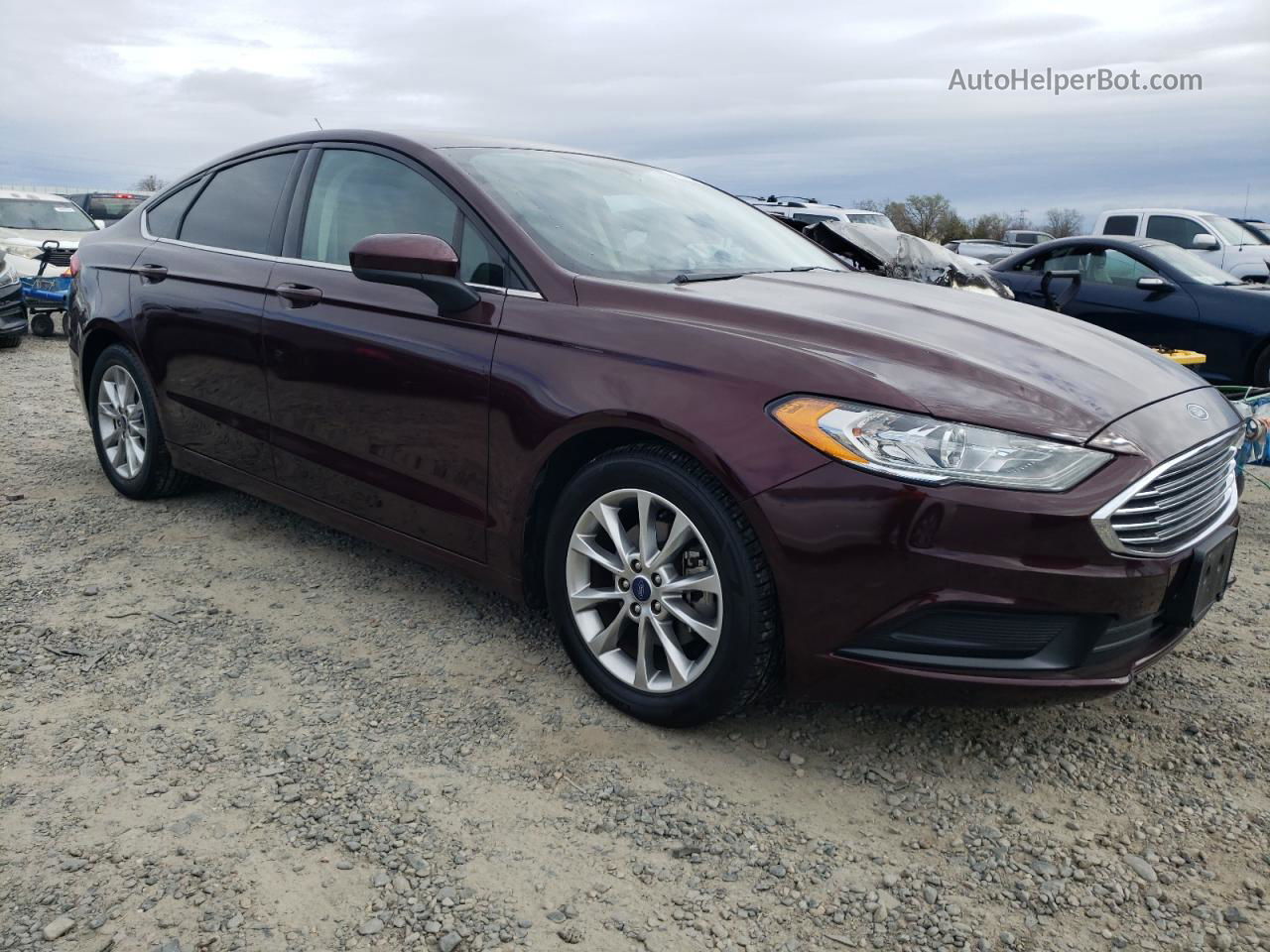 2017 Ford Fusion Se Burgundy vin: 3FA6P0H73HR414138