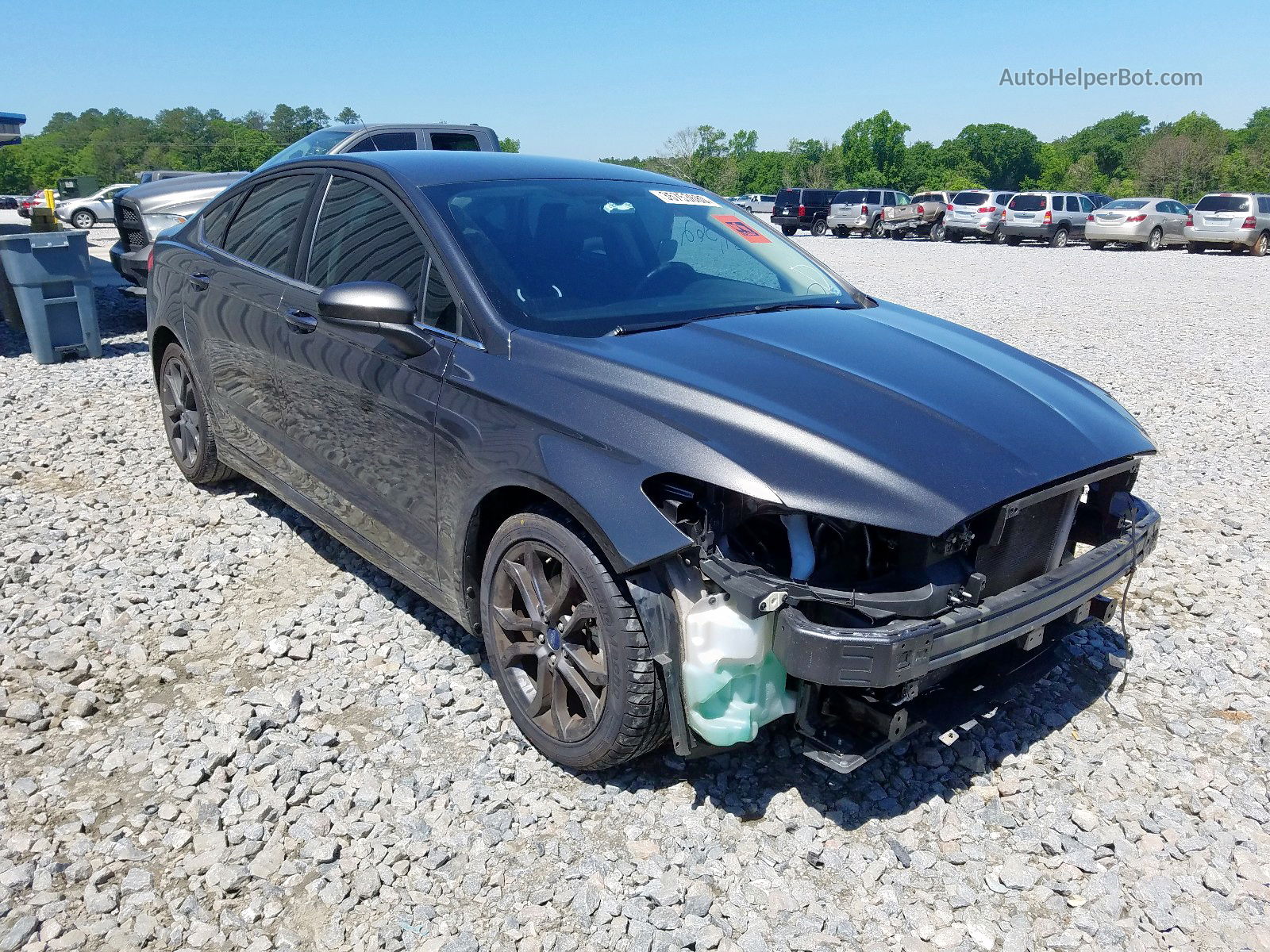 2018 Ford Fusion Se Gray vin: 3FA6P0H73JR109938