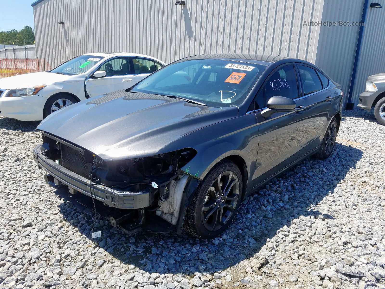 2018 Ford Fusion Se Gray vin: 3FA6P0H73JR109938