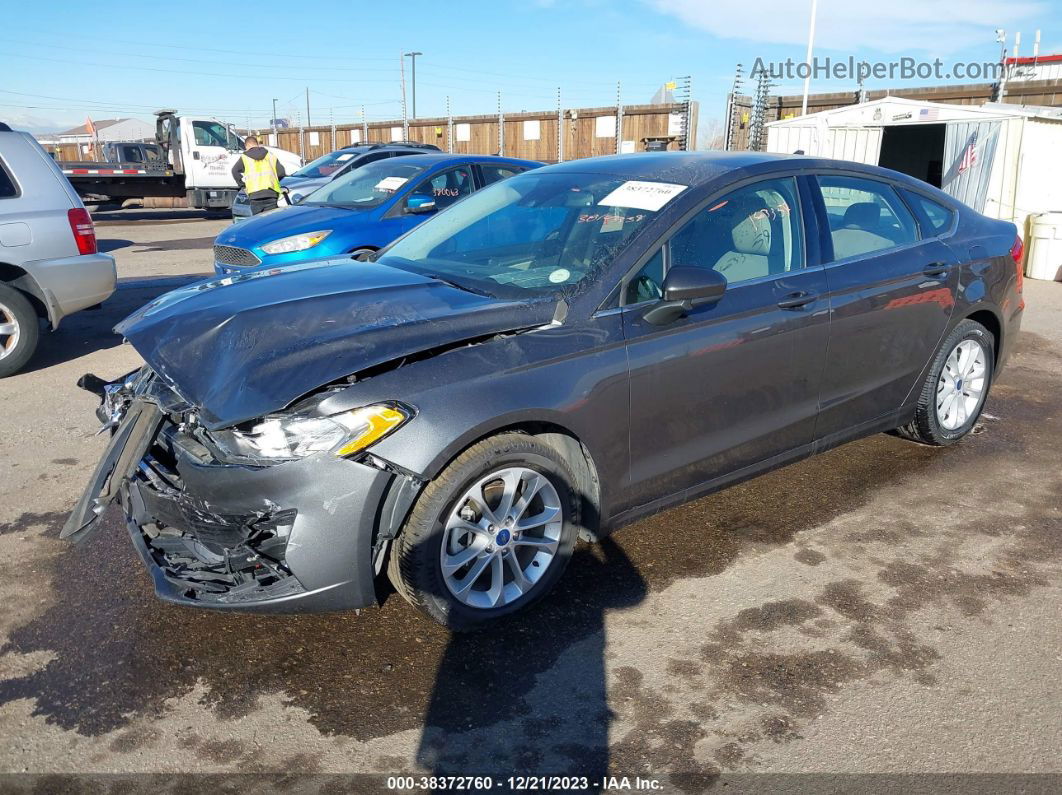 2020 Ford Fusion Se Gray vin: 3FA6P0H73LR154848