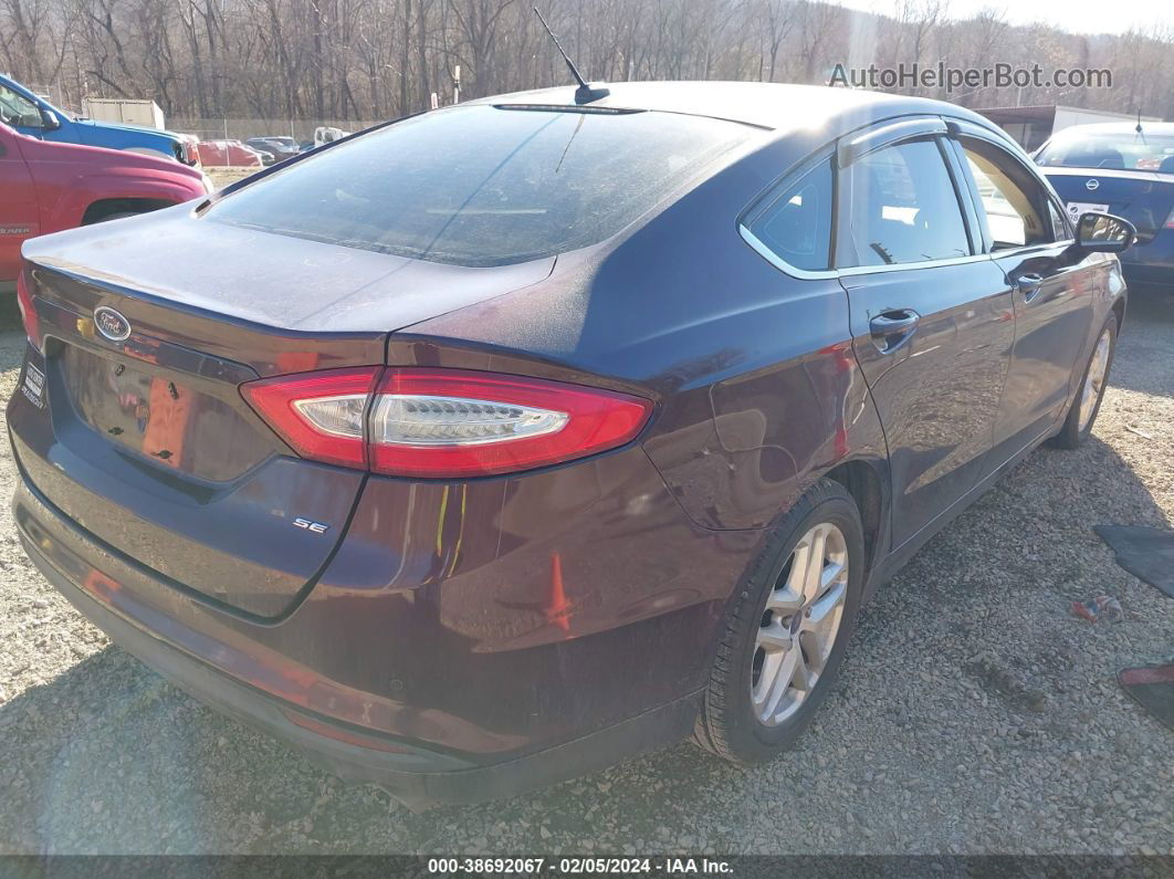 2013 Ford Fusion Se Maroon vin: 3FA6P0H74DR101626