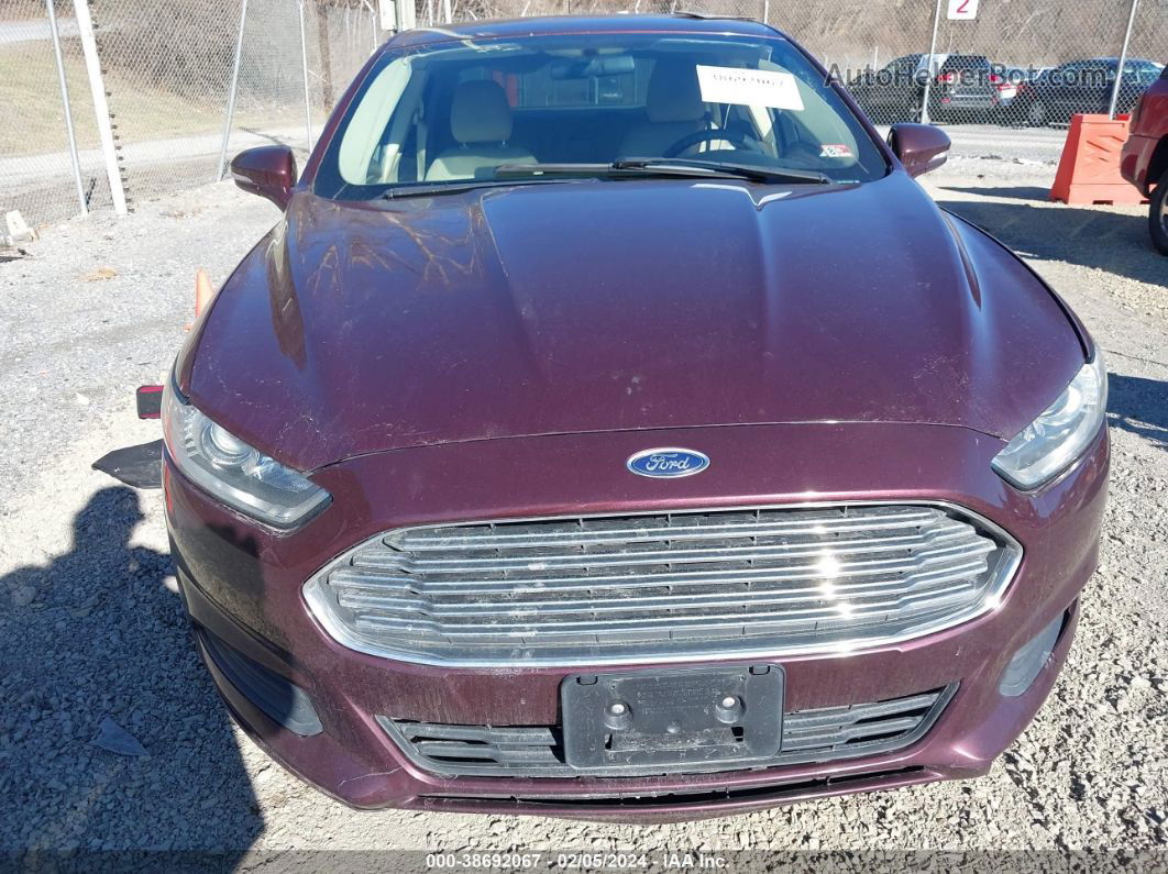 2013 Ford Fusion Se Maroon vin: 3FA6P0H74DR101626