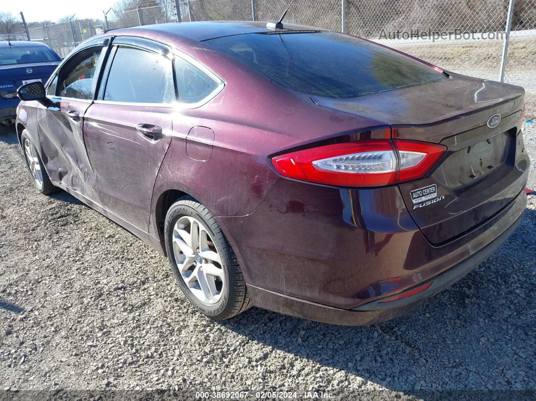 2013 Ford Fusion Se Maroon vin: 3FA6P0H74DR101626