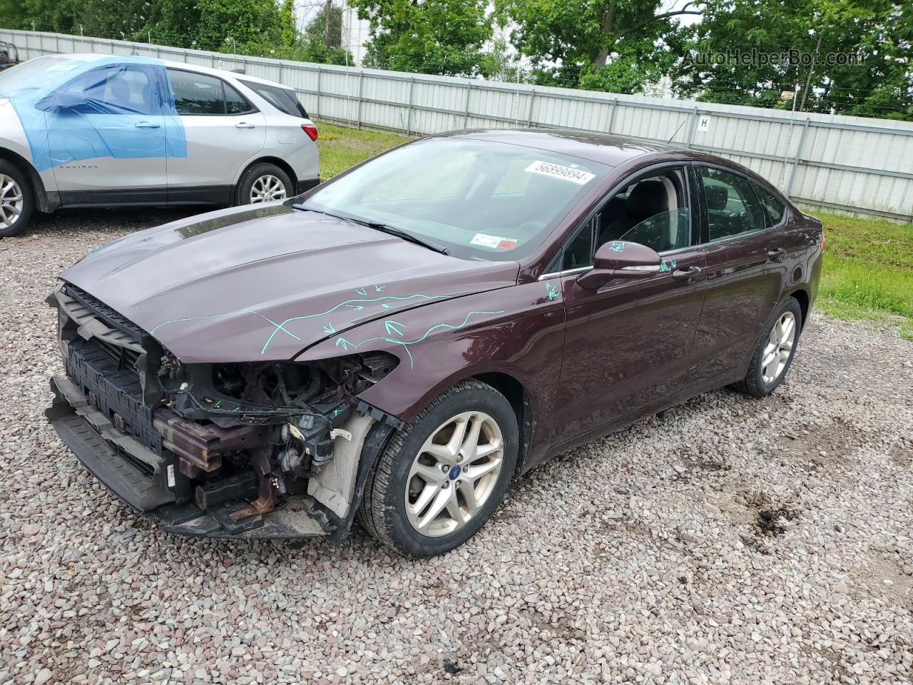 2013 Ford Fusion Se Burgundy vin: 3FA6P0H74DR255575