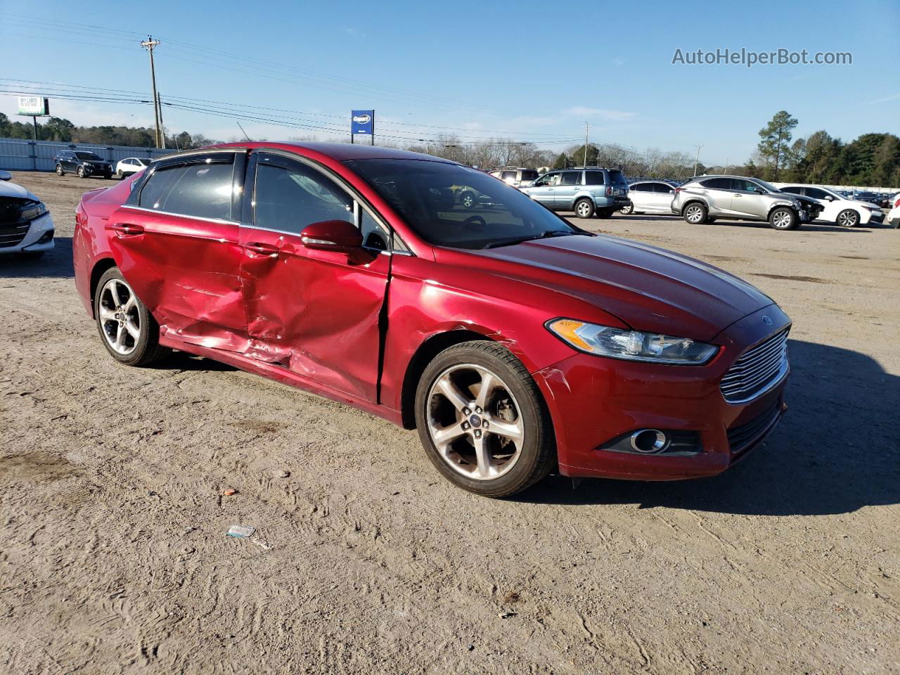 2014 Ford Fusion Se Red vin: 3FA6P0H74ER350249