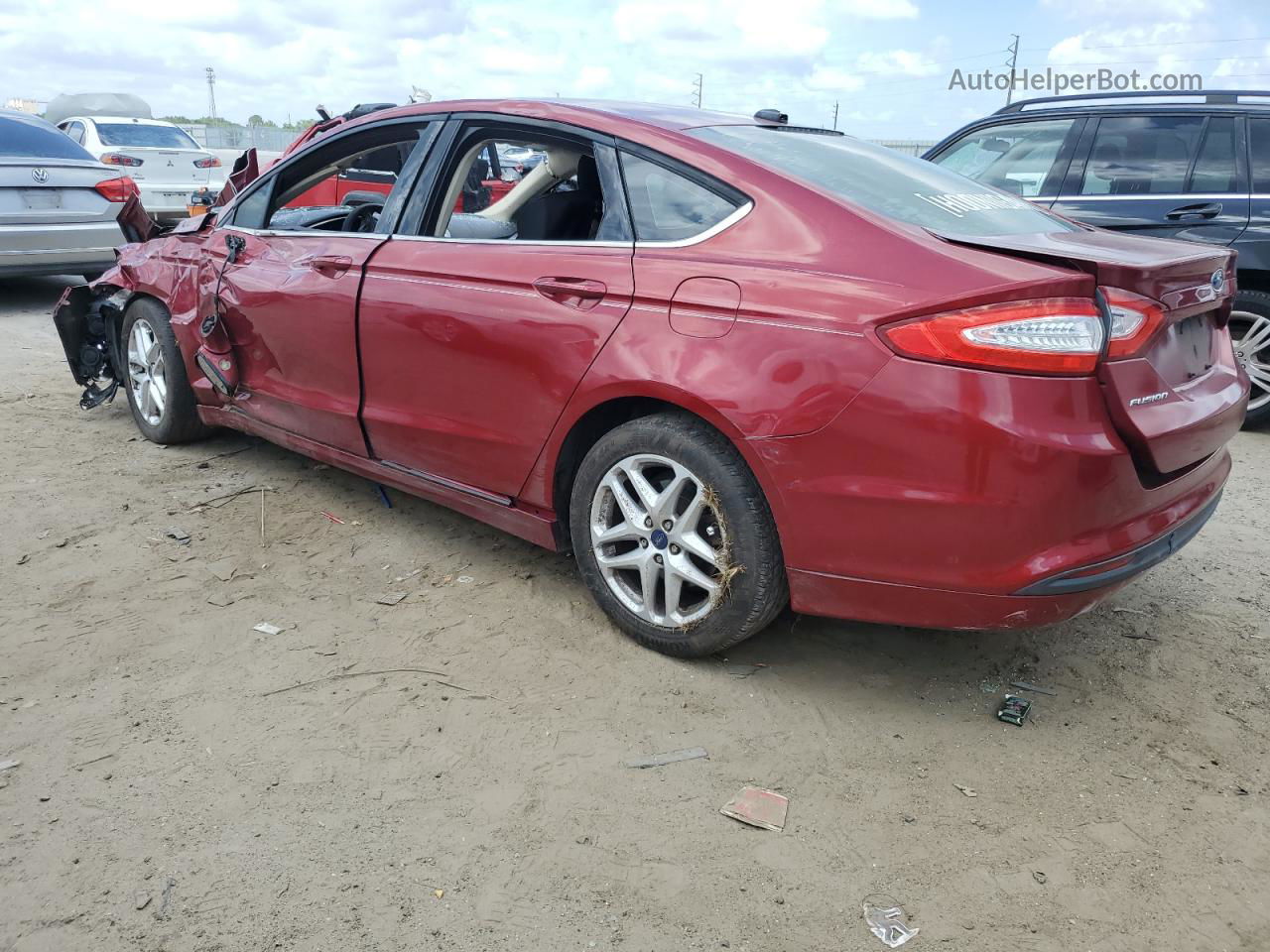 2014 Ford Fusion Se Red vin: 3FA6P0H74ER350560