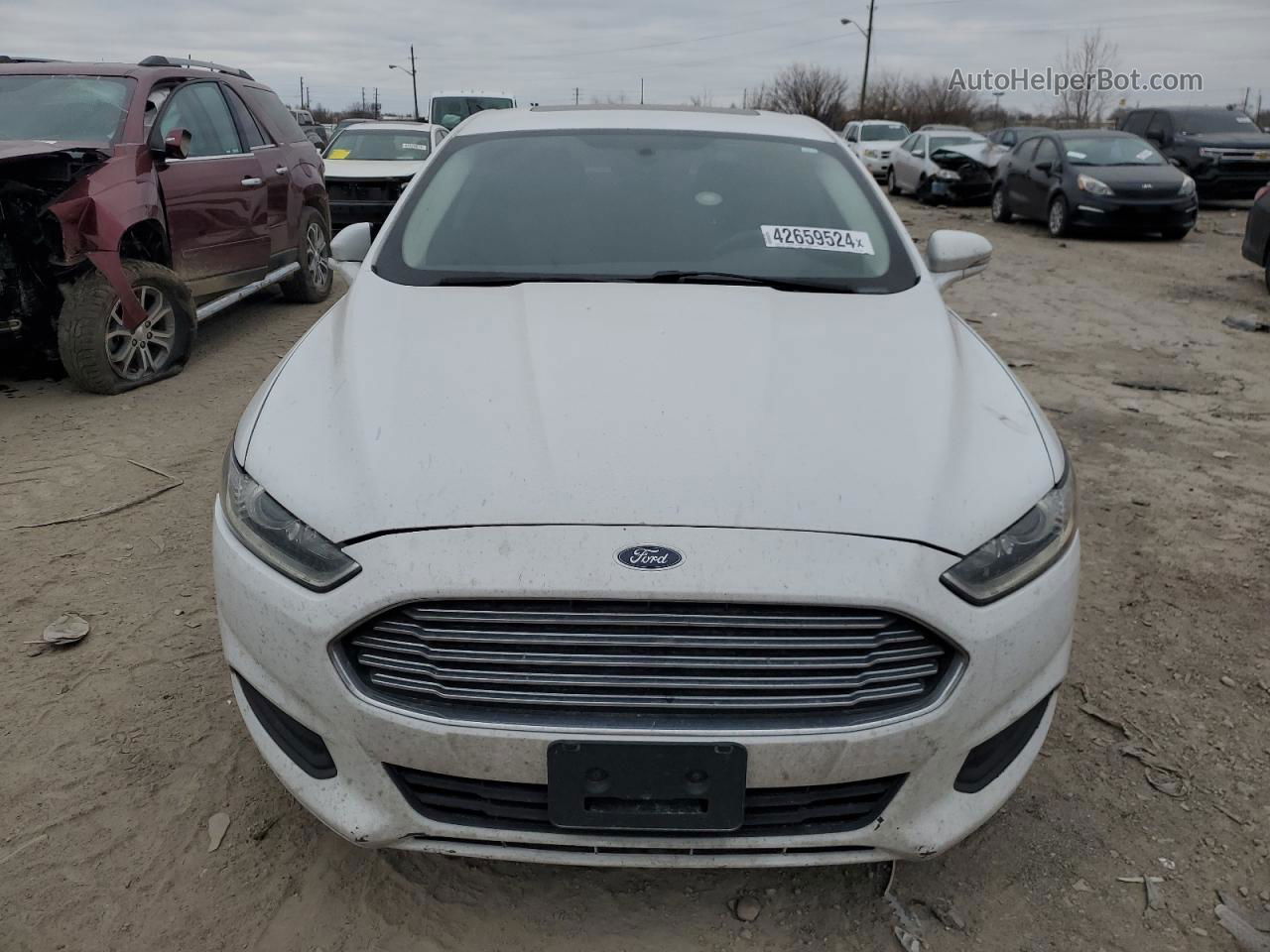 2015 Ford Fusion Se White vin: 3FA6P0H74FR145273