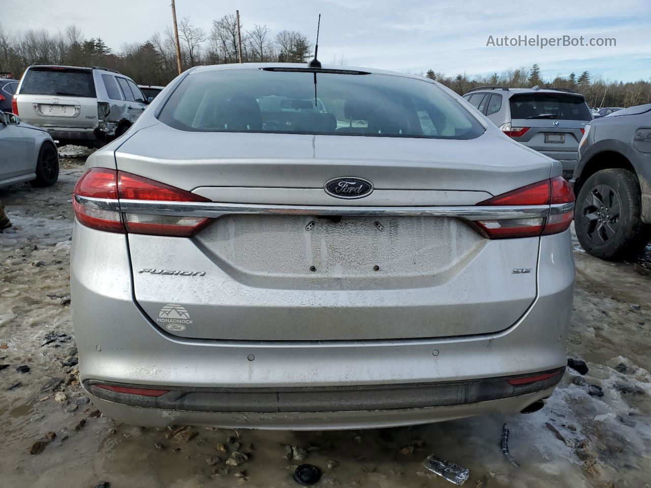 2017 Ford Fusion Se Silver vin: 3FA6P0H74HR102099