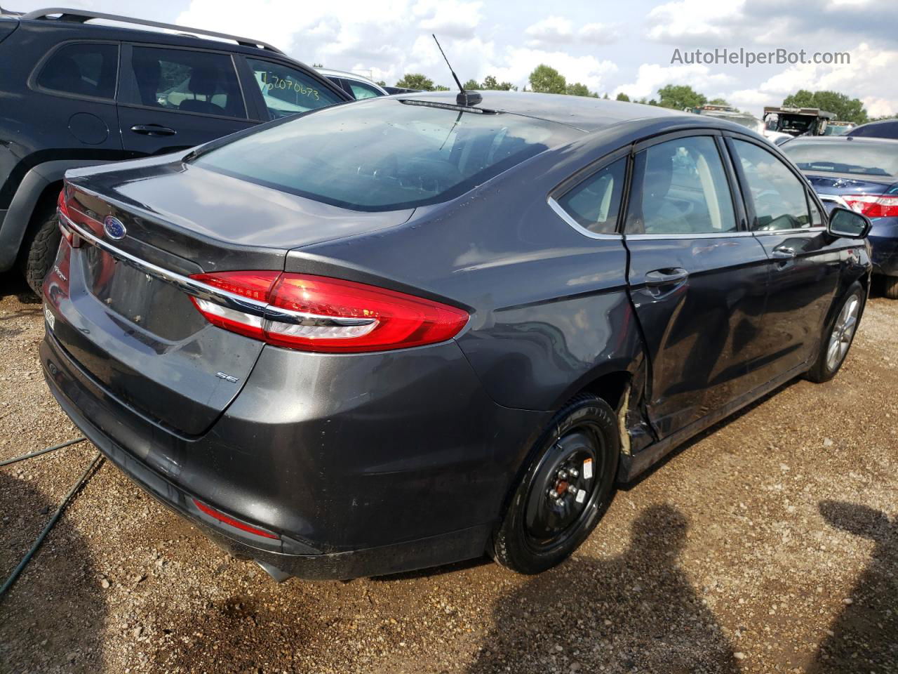 2017 Ford Fusion Se Gray vin: 3FA6P0H74HR199160