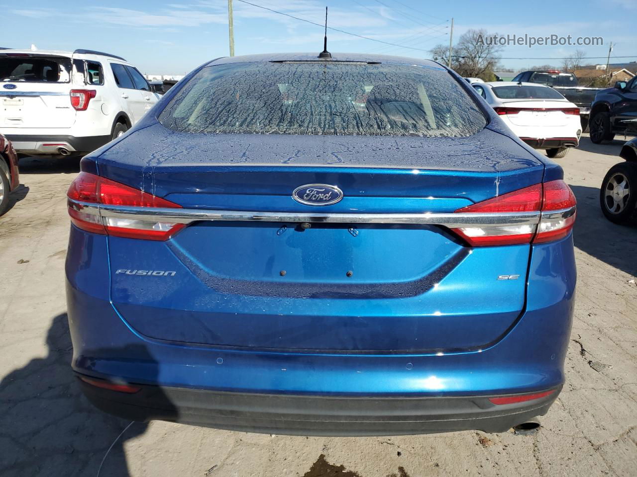 2017 Ford Fusion Se Blue vin: 3FA6P0H74HR414715