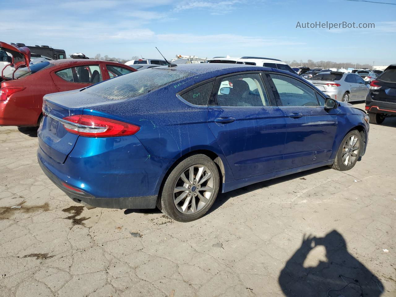 2017 Ford Fusion Se Blue vin: 3FA6P0H74HR414715