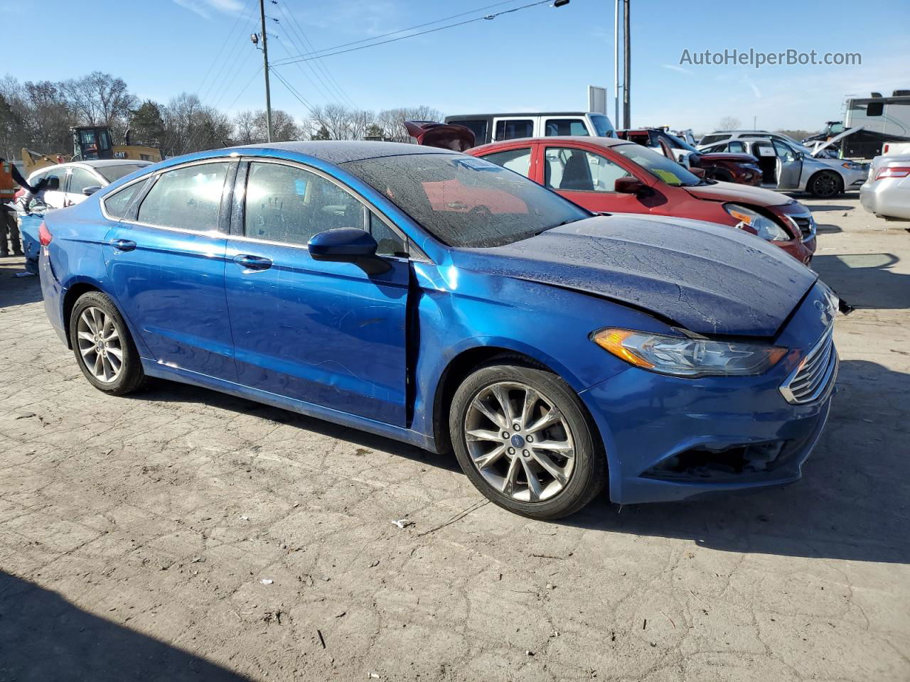 2017 Ford Fusion Se Blue vin: 3FA6P0H74HR414715