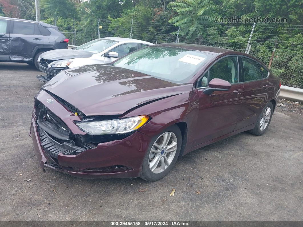 2018 Ford Fusion Se Burgundy vin: 3FA6P0H74JR114534