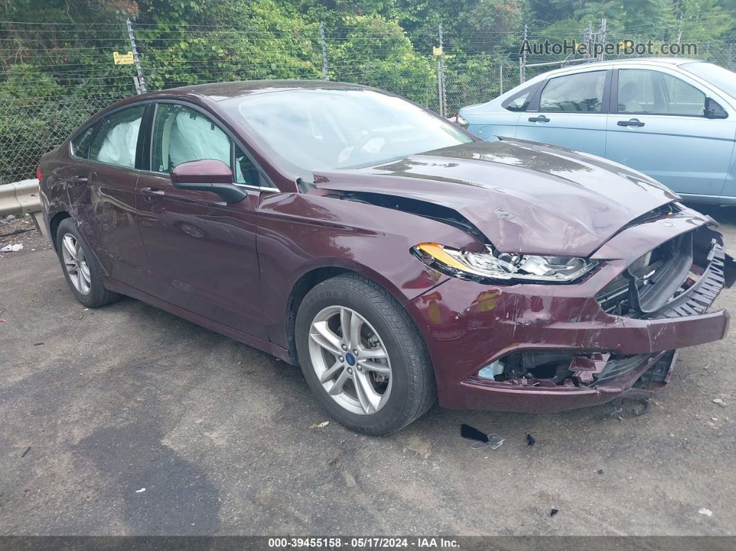 2018 Ford Fusion Se Бордовый vin: 3FA6P0H74JR114534