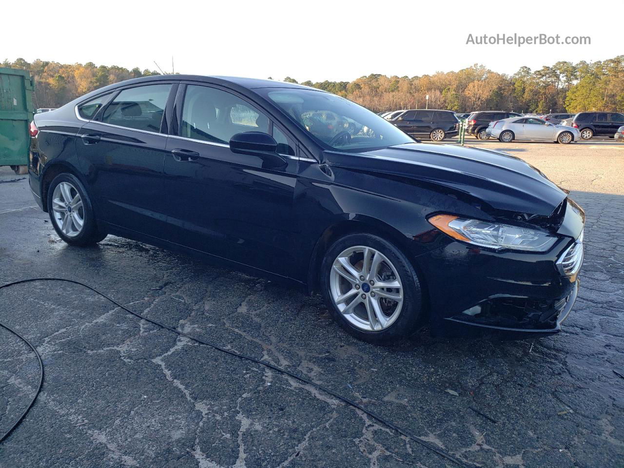 2018 Ford Fusion Se Черный vin: 3FA6P0H74JR243261