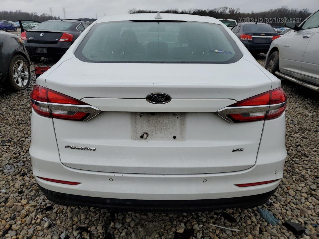 2019 Ford Fusion Se White vin: 3FA6P0H74KR104703