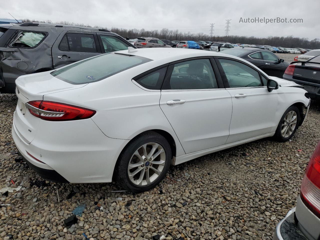 2019 Ford Fusion Se White vin: 3FA6P0H74KR104703