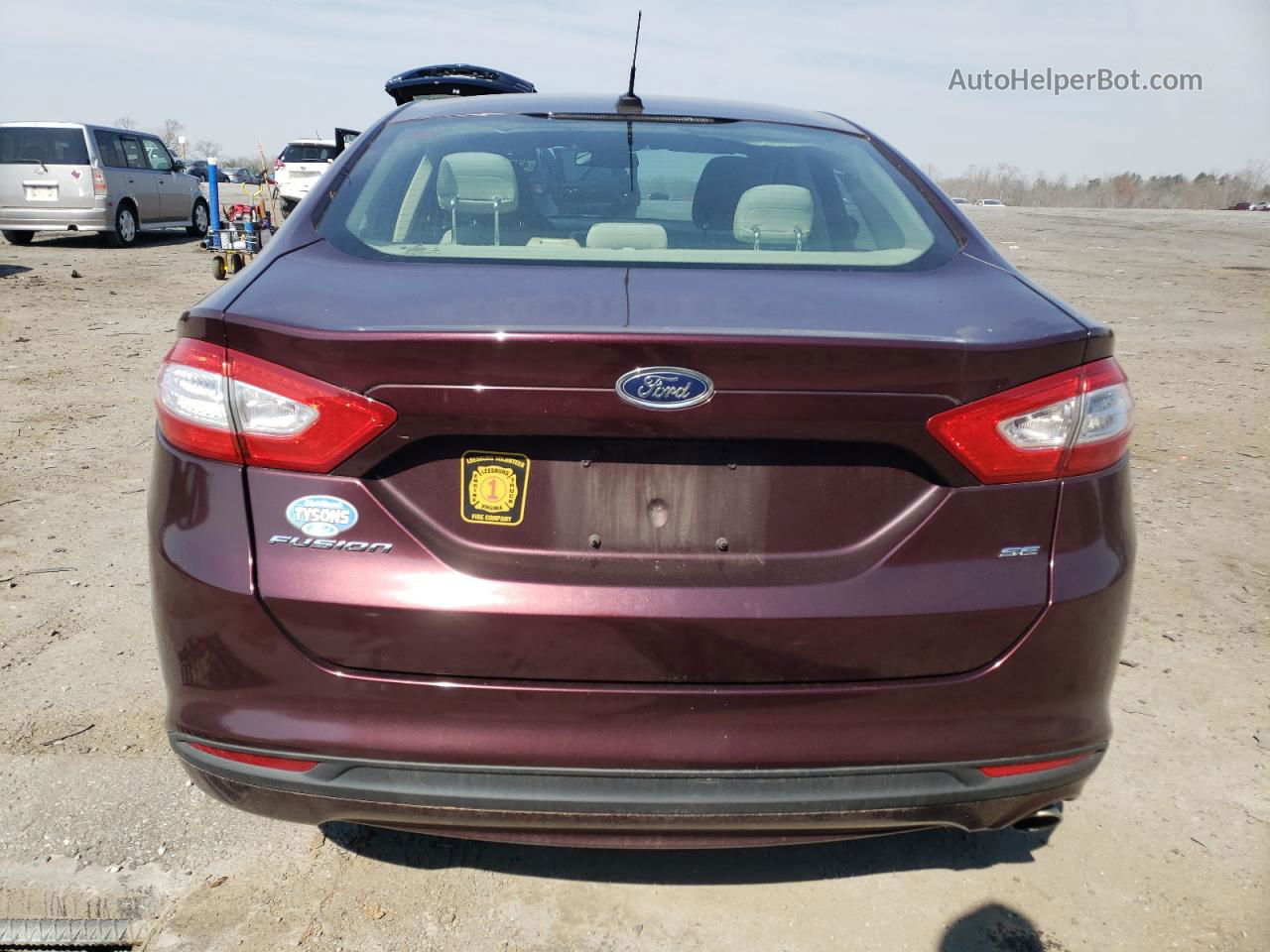 2013 Ford Fusion Se Burgundy vin: 3FA6P0H75DR123117