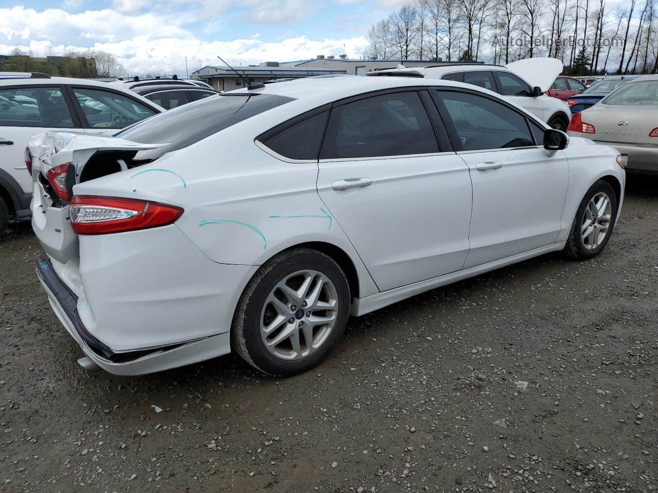 2015 Ford Fusion Se White vin: 3FA6P0H75FR254311