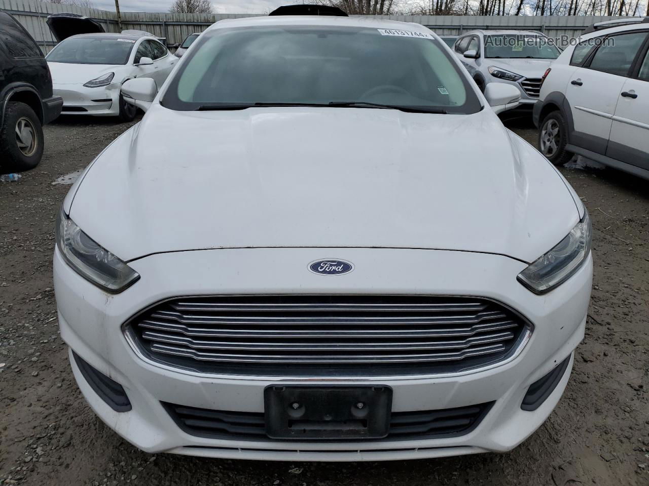 2015 Ford Fusion Se White vin: 3FA6P0H75FR254311