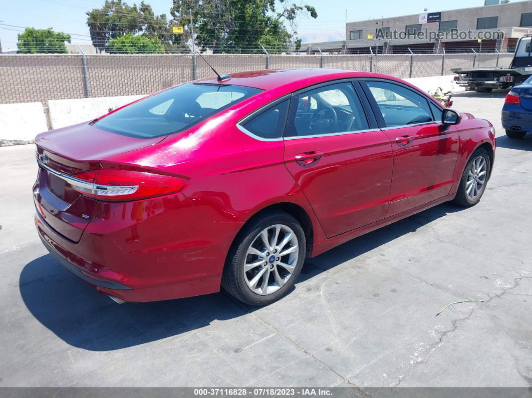 2017 Ford Fusion Se Red vin: 3FA6P0H75HR221702