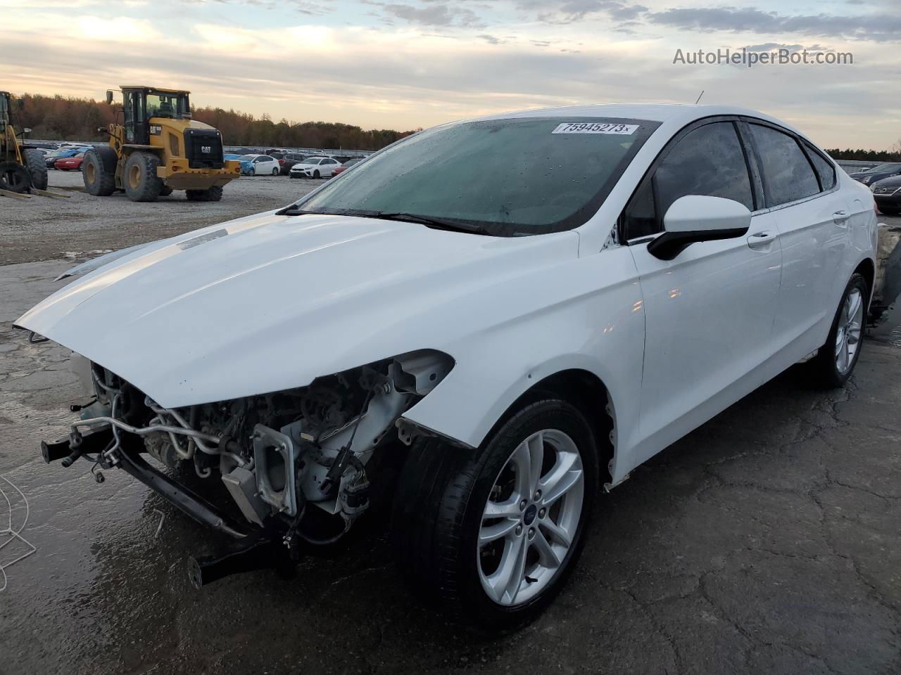 2018 Ford Fusion Se White vin: 3FA6P0H75JR106961