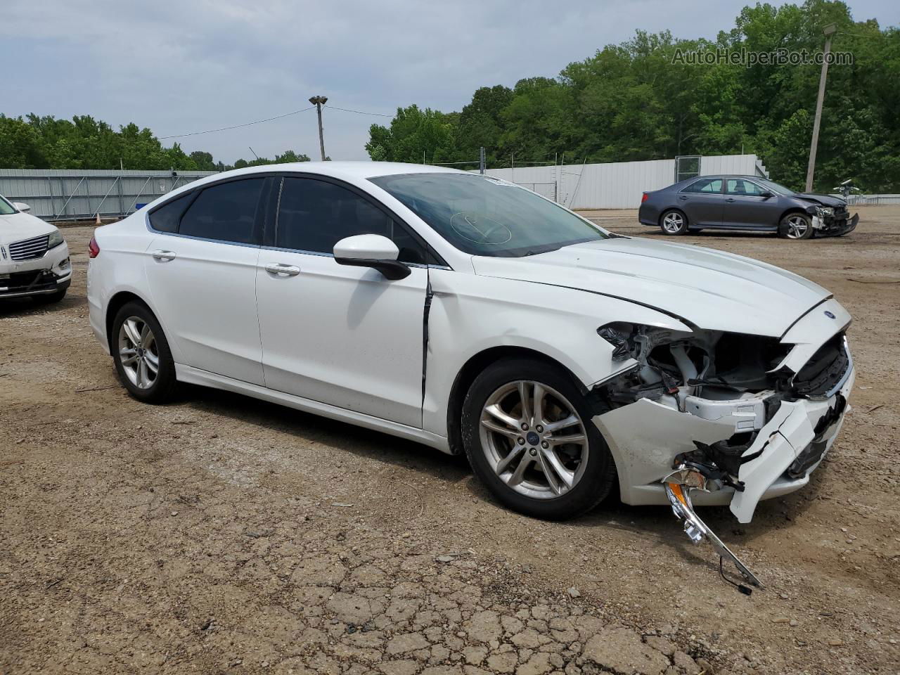 2018 Ford Fusion Se White vin: 3FA6P0H75JR131293