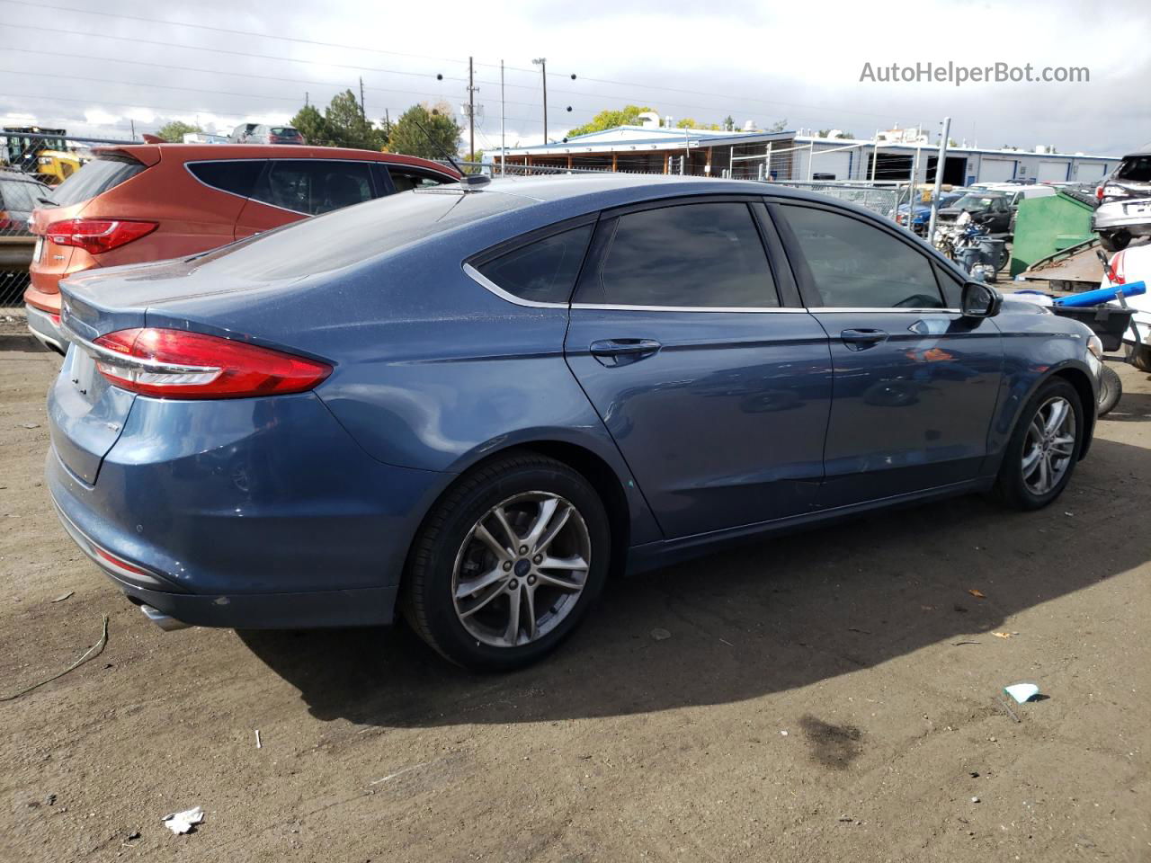 2018 Ford Fusion Se Blue vin: 3FA6P0H75JR167176