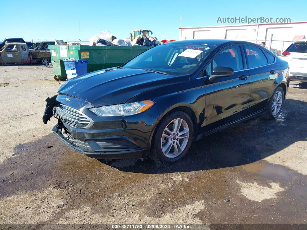 2018 Ford Fusion Se Black vin: 3FA6P0H75JR197858