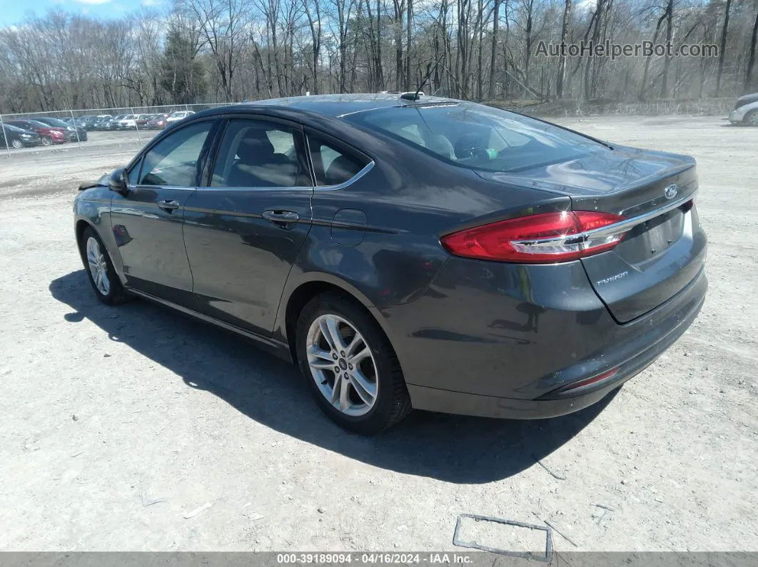 2018 Ford Fusion Se Gray vin: 3FA6P0H75JR216294