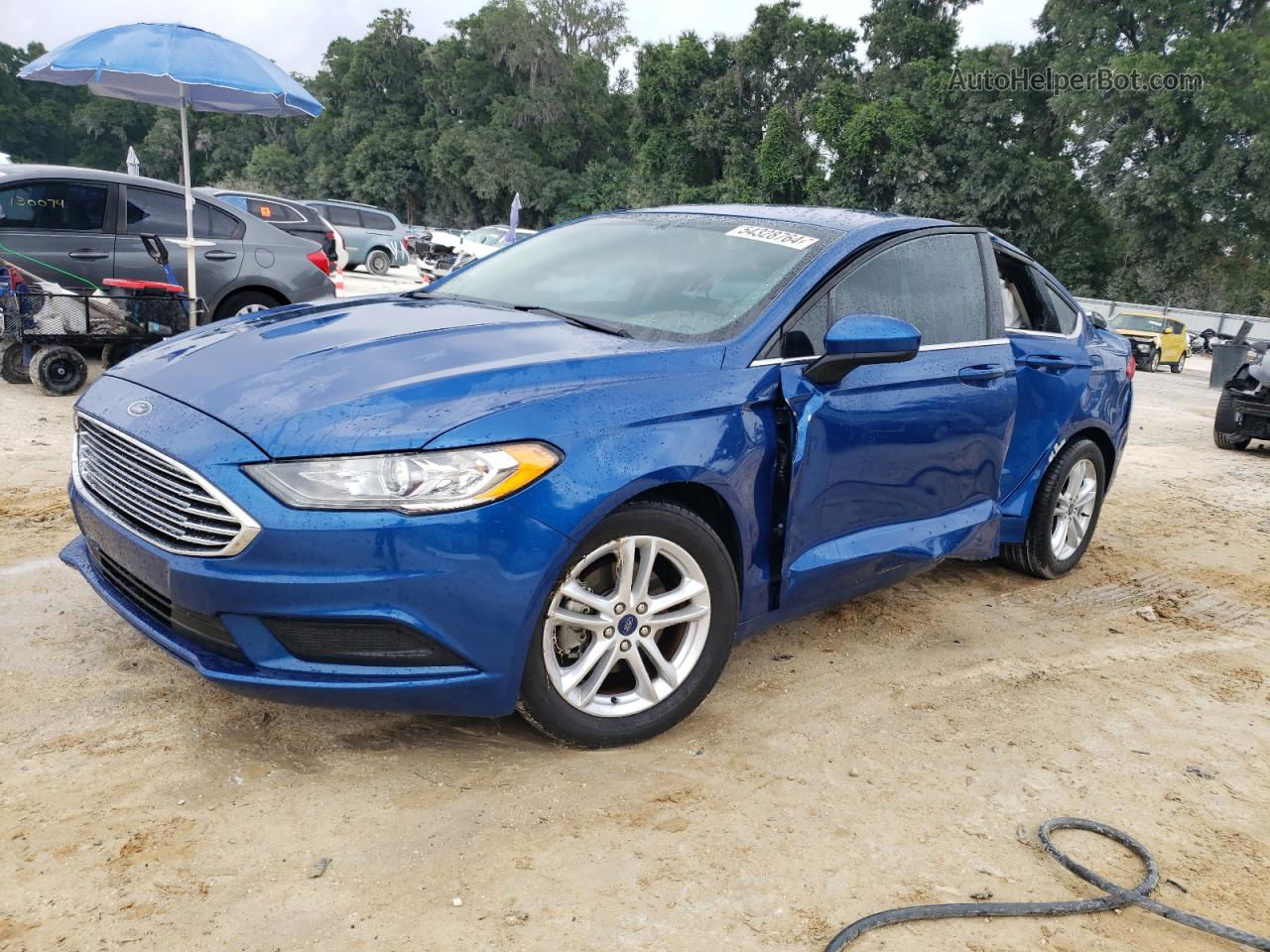 2018 Ford Fusion Se Blue vin: 3FA6P0H75JR261462