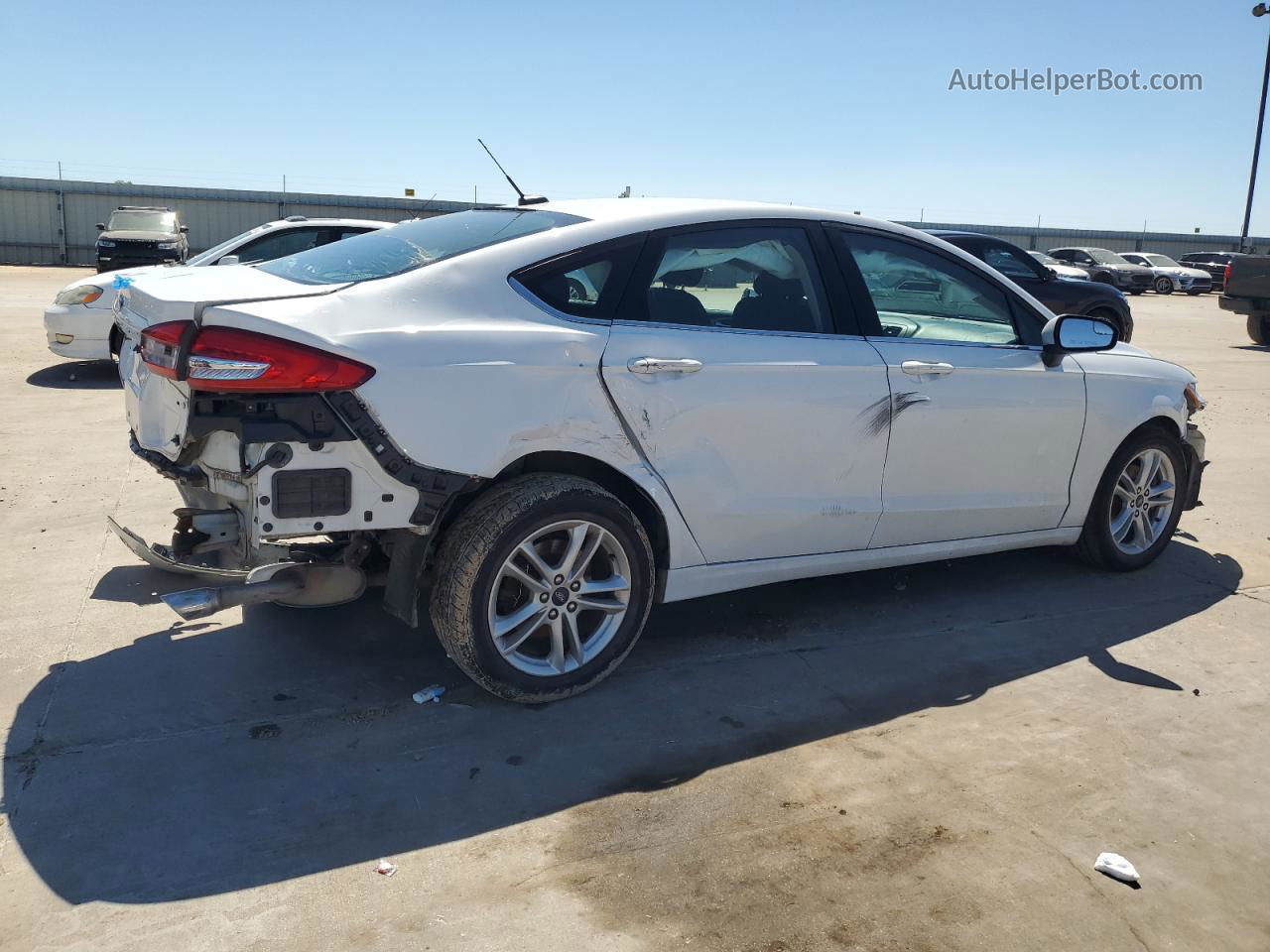 2018 Ford Fusion Se White vin: 3FA6P0H75JR272641